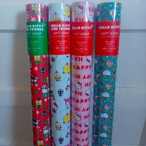 4 rolls Hello kitty & friends x Christmas gift wrap 30 sqft each BNIP VHTF RARE